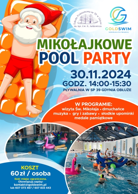 Pool party na basenie z okazji Mikołajek