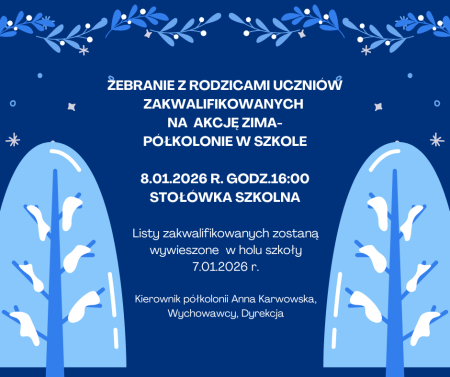 Zebrania dotyczące Akcji zima-półkolonie w szkole
