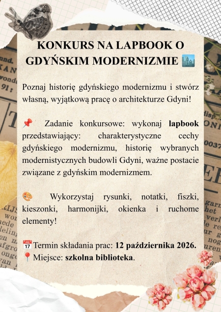 KONKURS NA LAPBOOK O GDYŃSKIM MODERNIZMIE